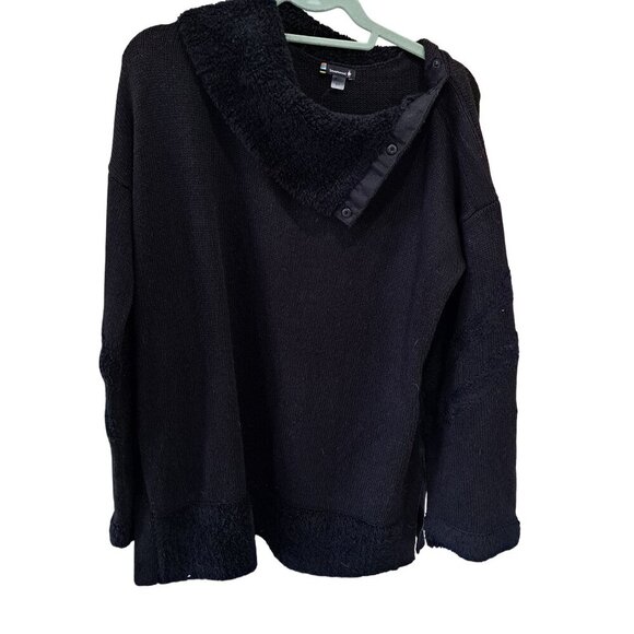 Smartwool Cozy Lodge Tunic Black XL Pullover Sweater Fleece Trim Women's Warm - Picture 1 of 12